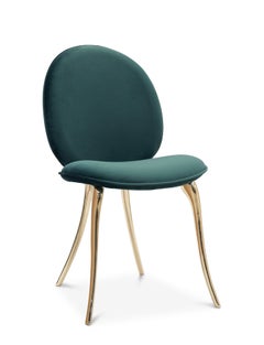 Chaise Soleil - Laiton coulé poli à la main et tissu Aldeco - Boca do Lobo