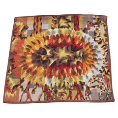 "Soleil de Feuilles" Wall tapestry in wool by Jean-Claude Bissery, France 1960s
