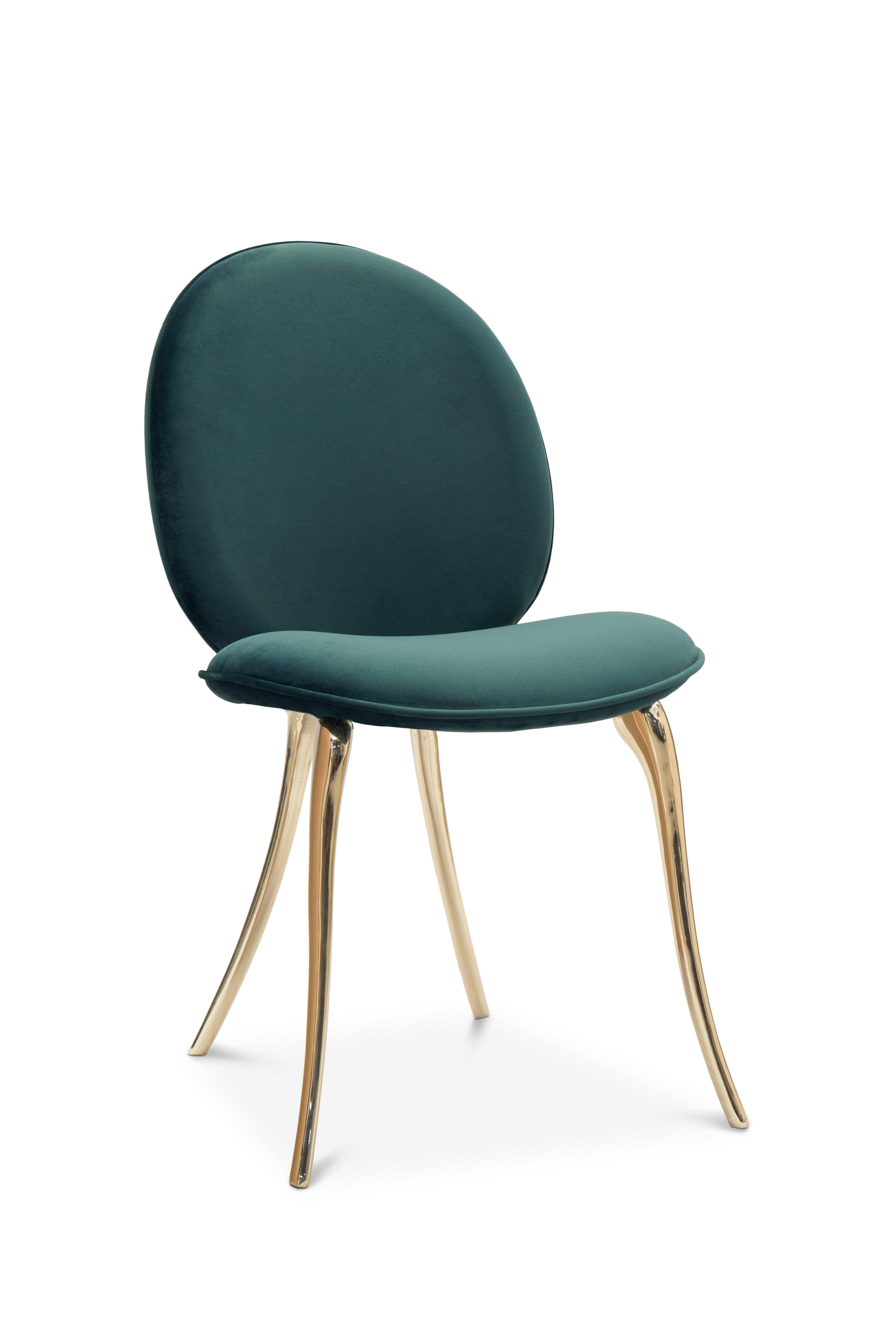 Modern Contemporary Soleil Dining Chair Polished Casted Brass by Boca do Lobo For Sale 2