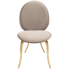 Modern Contemporary Soleil Dining Chair Polished Casted Brass by Boca do Lobo