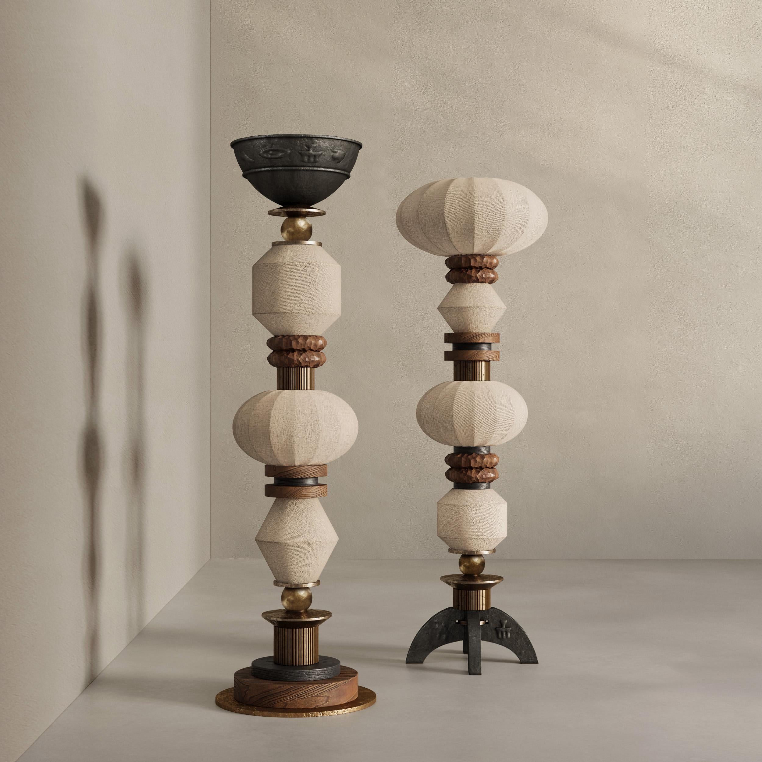 Carved Soleil Floor Lamp - Talisman Series For Sale