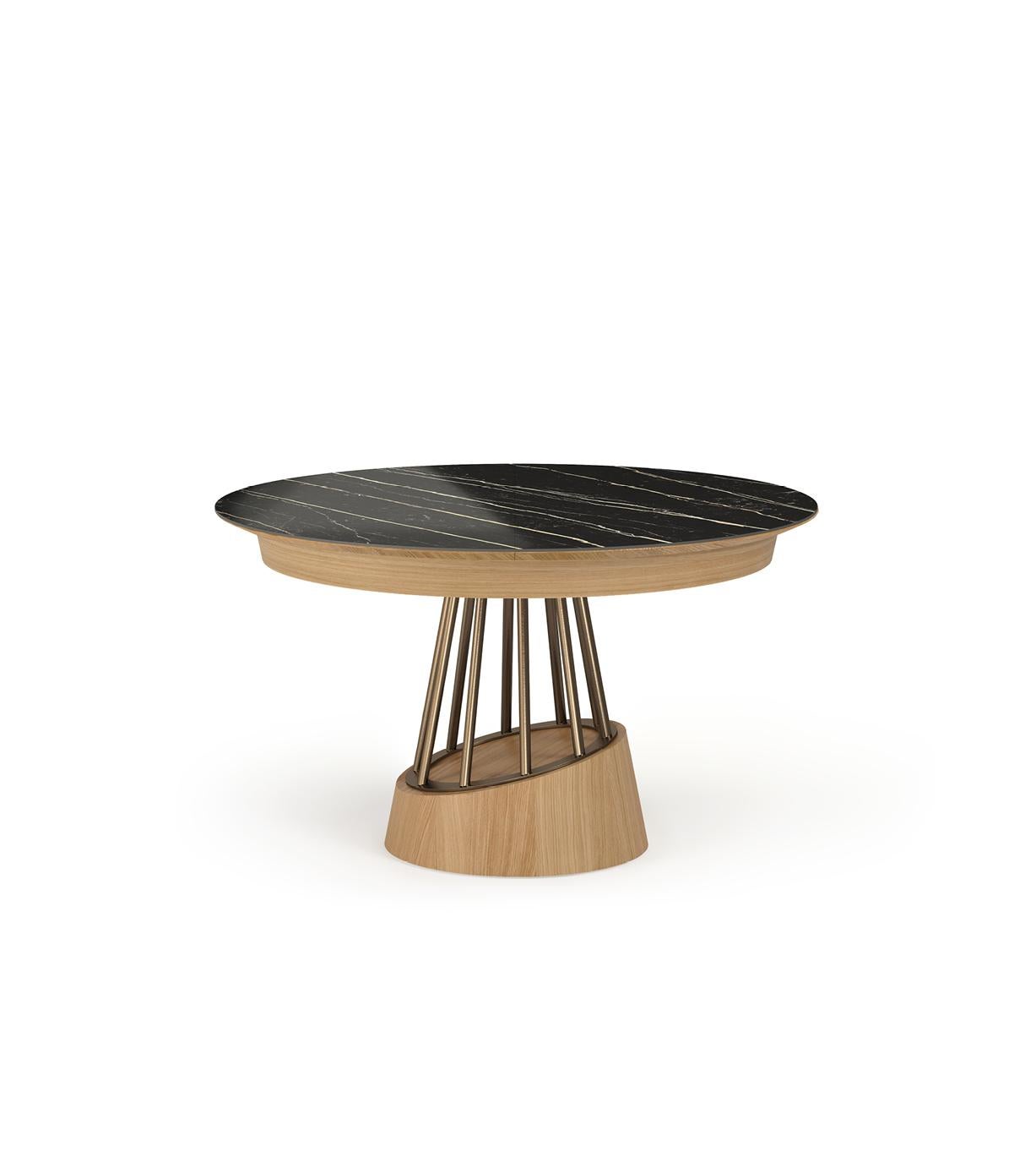 Portuguese ZAGAS Soleil Round Extensible Dining Table For Sale