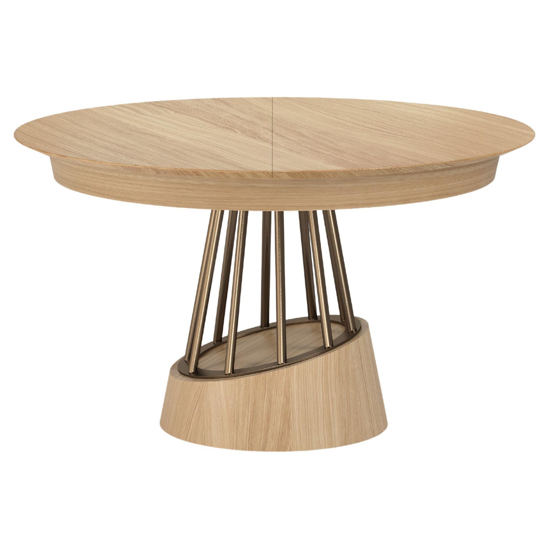 Soleil Round Extensible Dining Table For Sale at 1stDibs