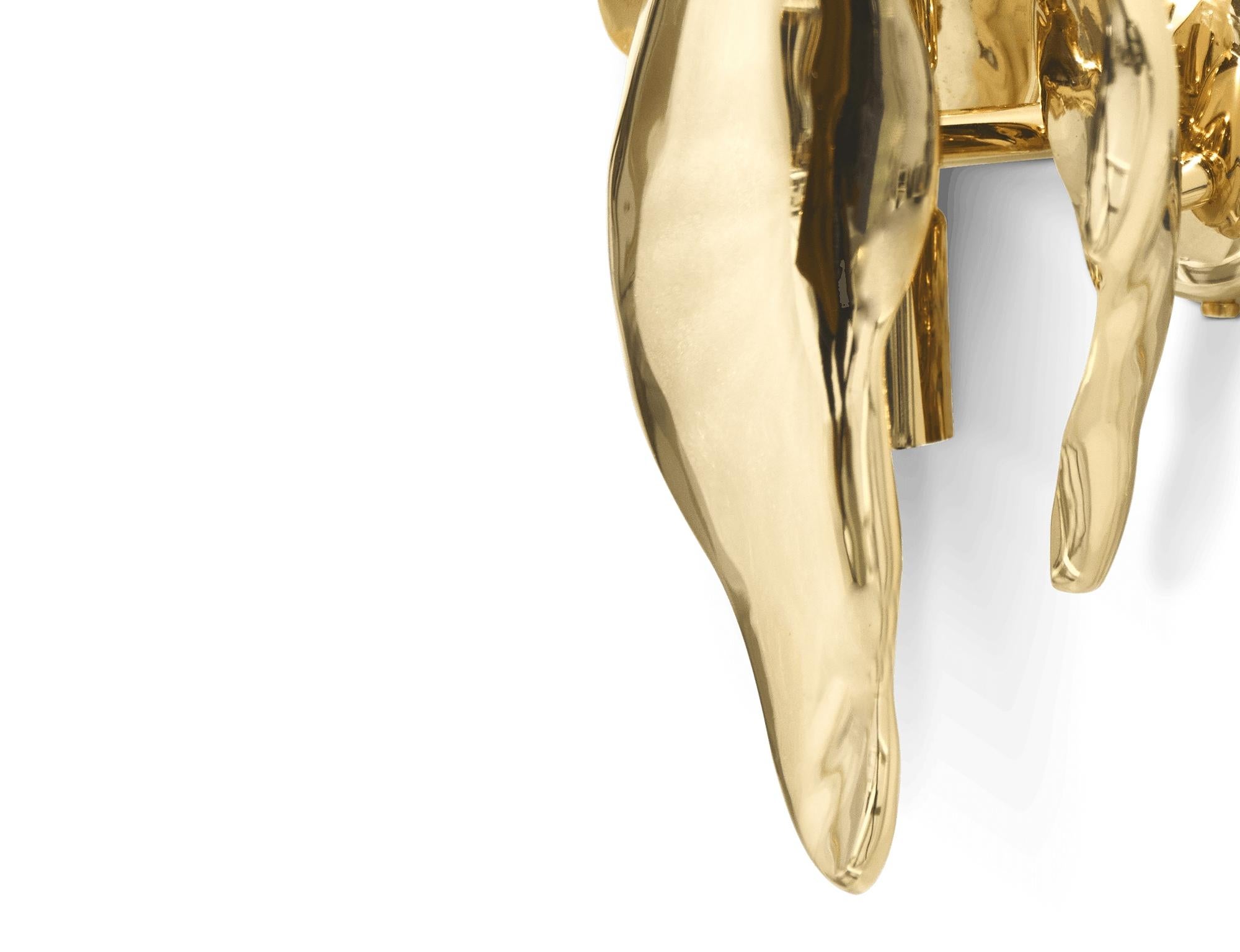 Lámpara de pared Soleil Sconce - Fundición artesanal de latón y metal - Boca Do Lobo Metalistería en venta