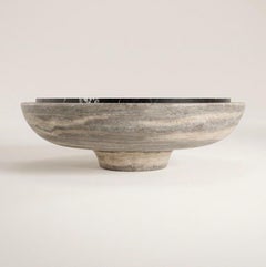 Soleil Silver Travertine and Marquina Marble Coffee Table by Verena Brausch