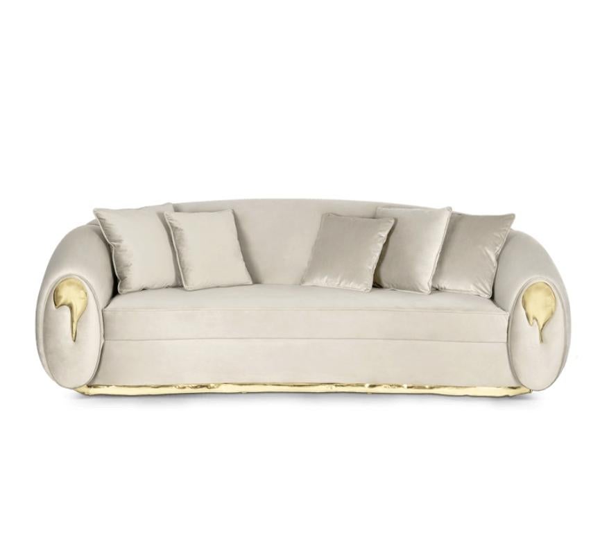 Contemporary Soleil Sofa with Brass Detail by Boca do Lobo For Sale