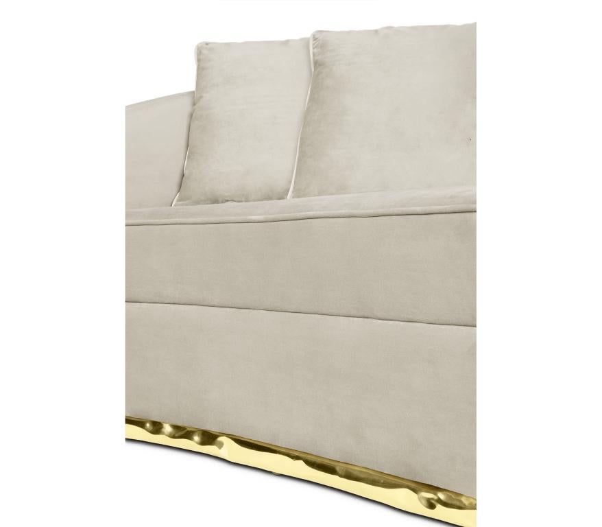 Portuguese Contemporary Soleil Sofa with Brass Detail by Boca do Lobo For Sale
