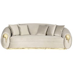 Contemporary Soleil Sofa with Brass Detail by Boca do Lobo