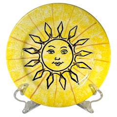 Soleil Vallauris, France, Hand Painted Glazed Ceramic Decorative Plate, c1960's