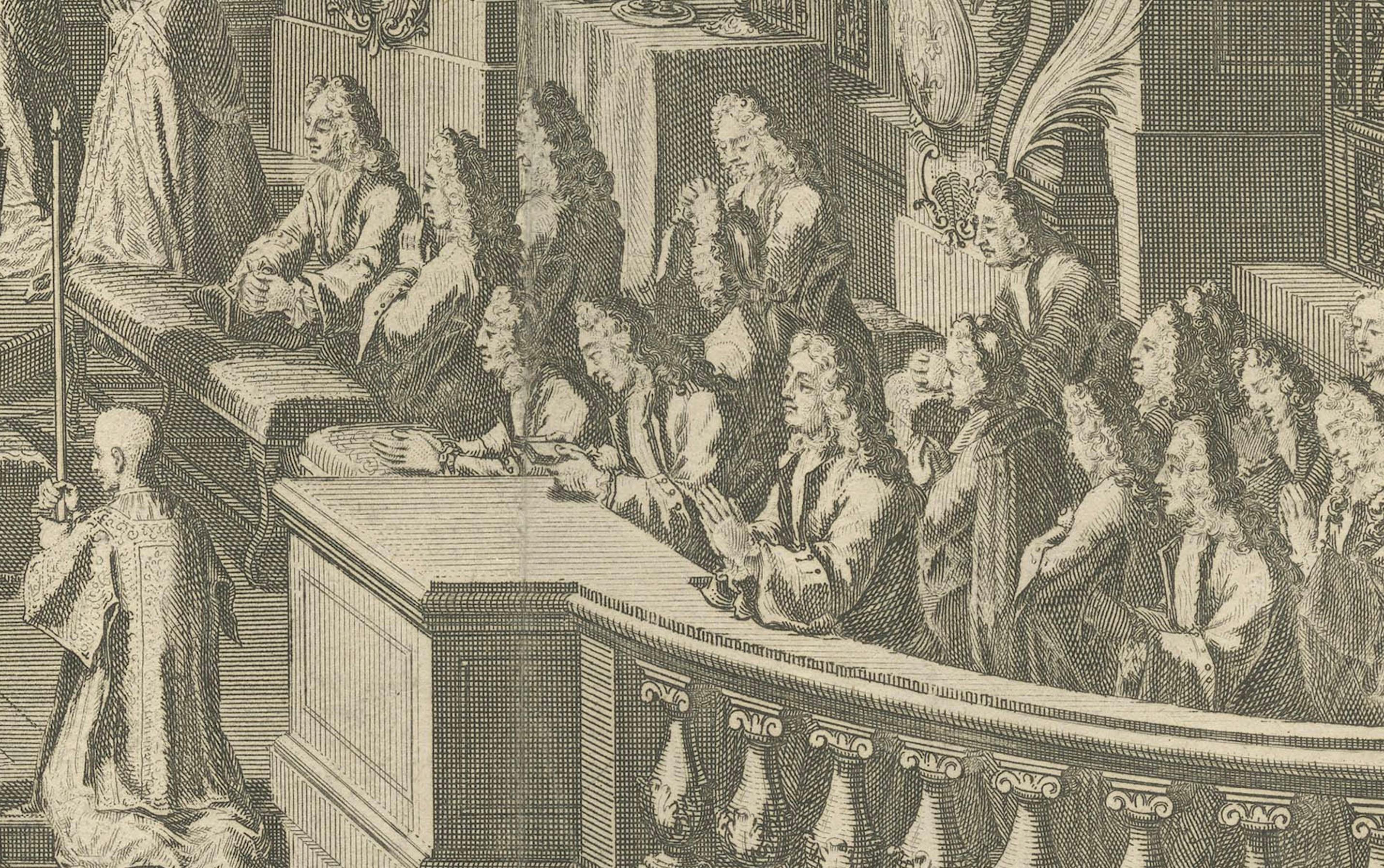 Inciso Celebrazione di una messa solenne, Bernard Picart, 1725, incisione in vendita