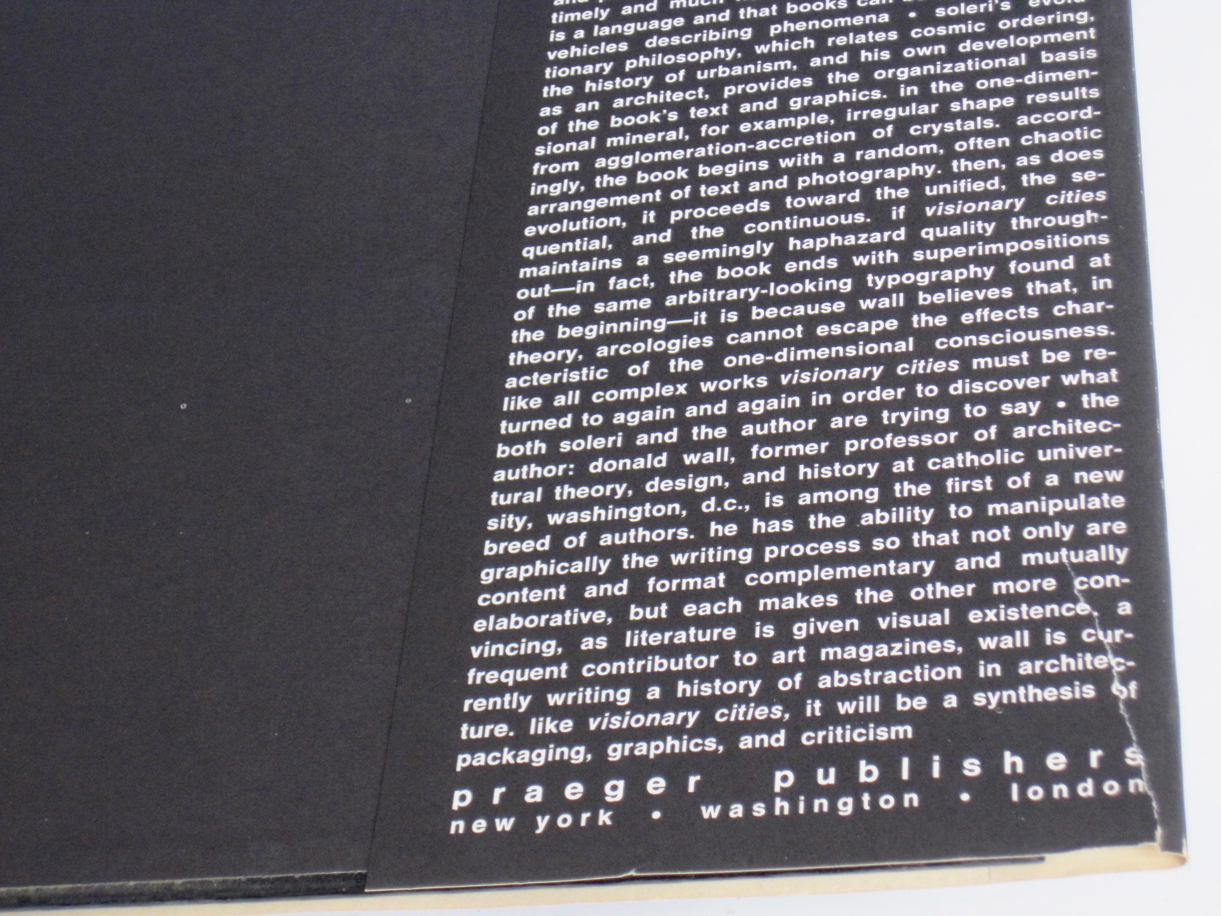 SOLERI, Paolo. Livre Visionary Cities: The Arcology of Paolo Soleri à couverture rigide en vente 3