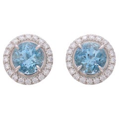 Soleste Aquamarine & Diamond Studs by Tiffany & Co.