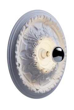 Solferino L, handgefertigte Wandleuchte aus weißem Gips