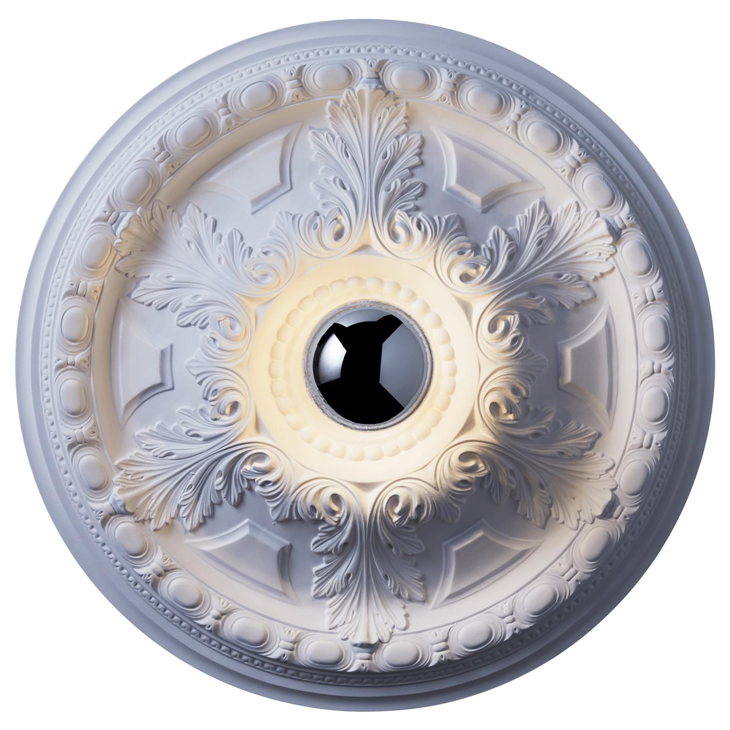 Solferino L, Handmade Wall Lamp in White Plaster For Sale