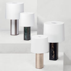 Solferino Piccola lampada da tavolo in marmo del Guatemala verde