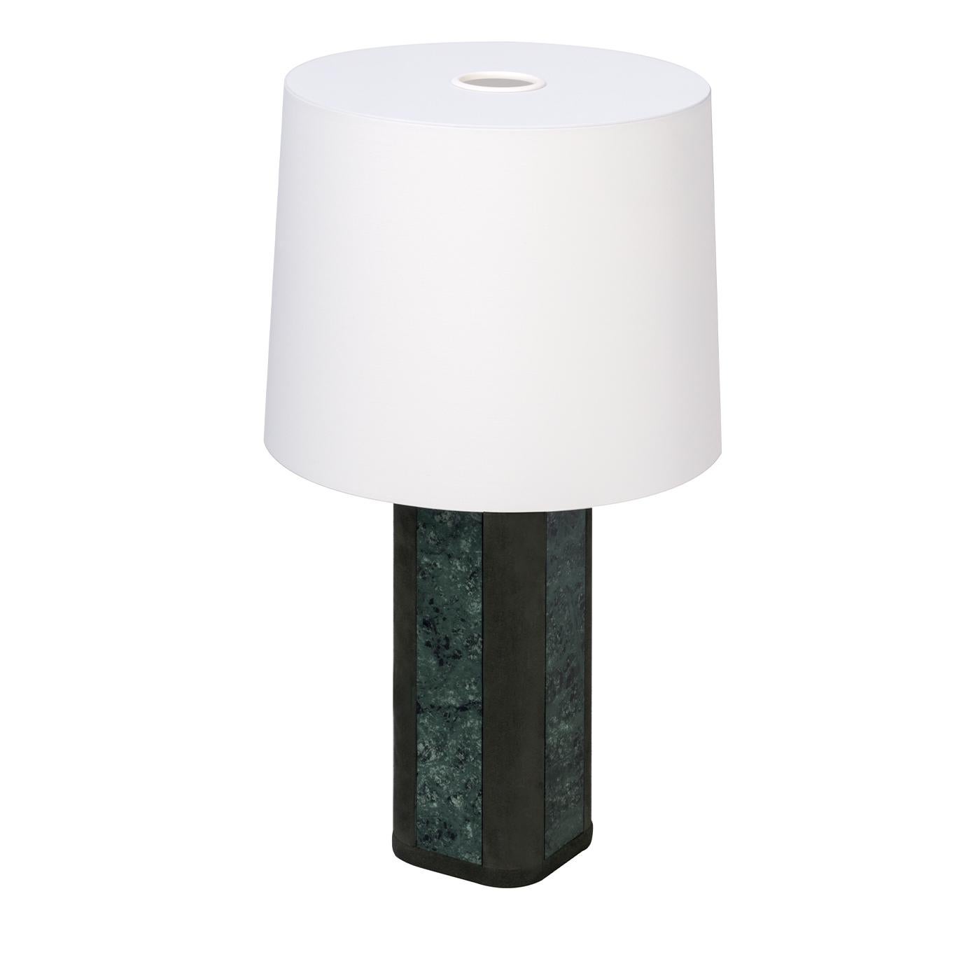 Solferino Small Green Guatemala Marble Table Lamp In New Condition For Sale In Milan, IT