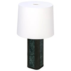 Solferino Piccola lampada da tavolo in marmo del Guatemala verde
