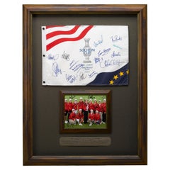 Solheim Cup Matches U.S. & European Team Signed Photo & Flag, 2009