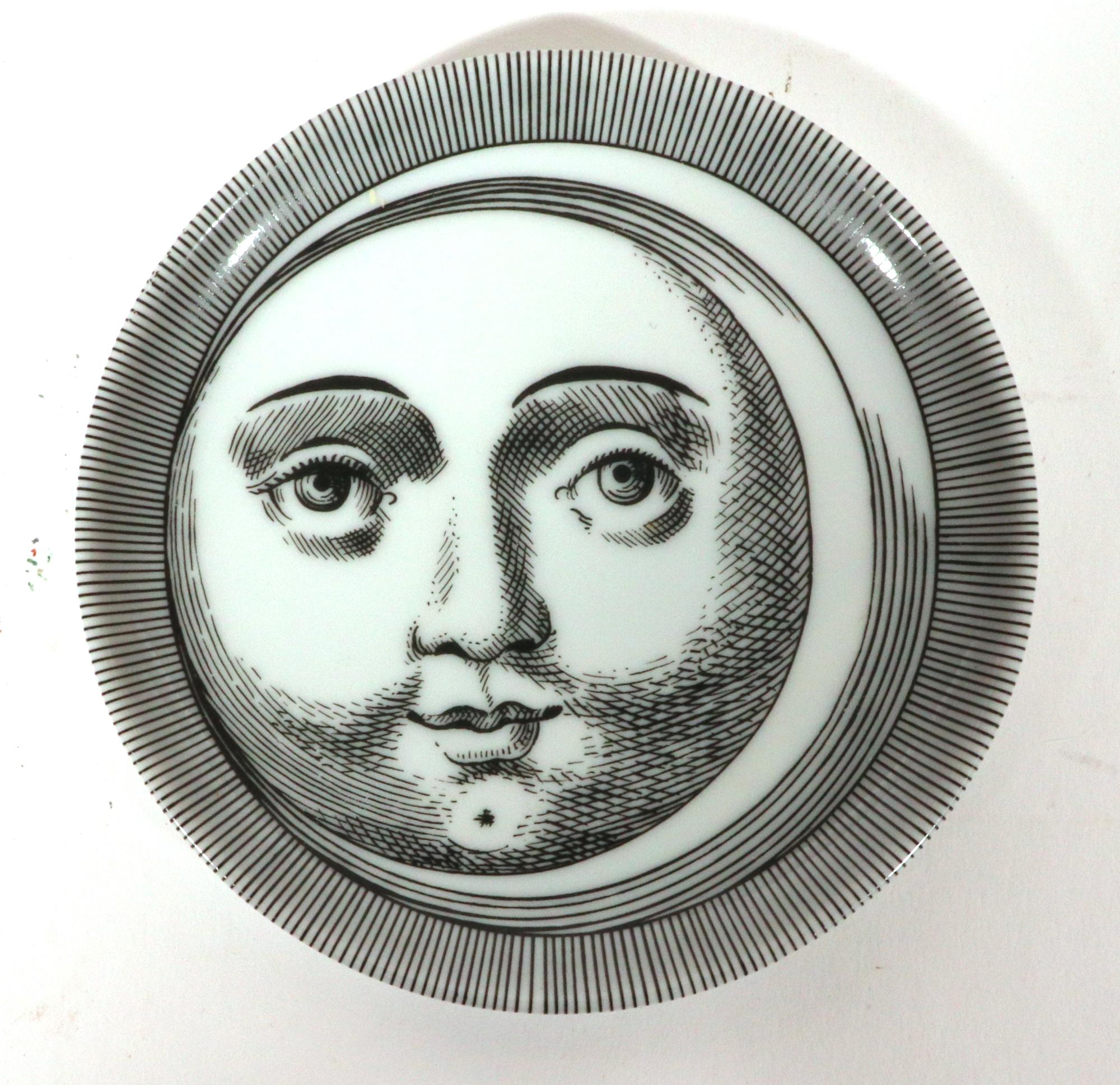 Soli E Lune Sun and Moon Pattern Ceramic Coasters by  Piero Fornasetti For Sale 4