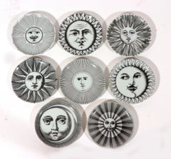Soli E Lune Sun and Moon Pattern Ceramic Coasters by  Piero Fornasetti