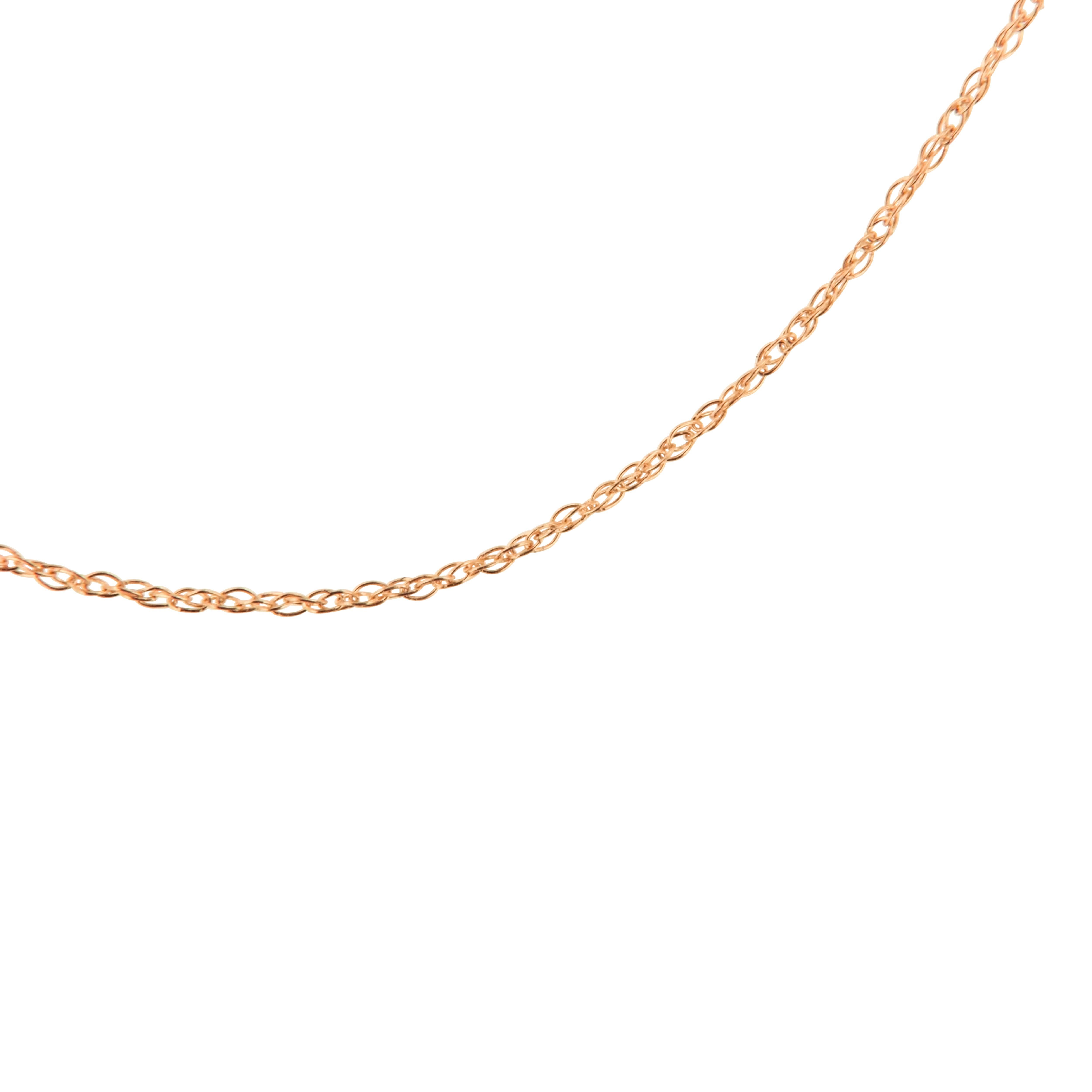 Solid 10K Rose Gold Rope Chain Necklace Unisex Chain In New Condition For Sale In New York, NY