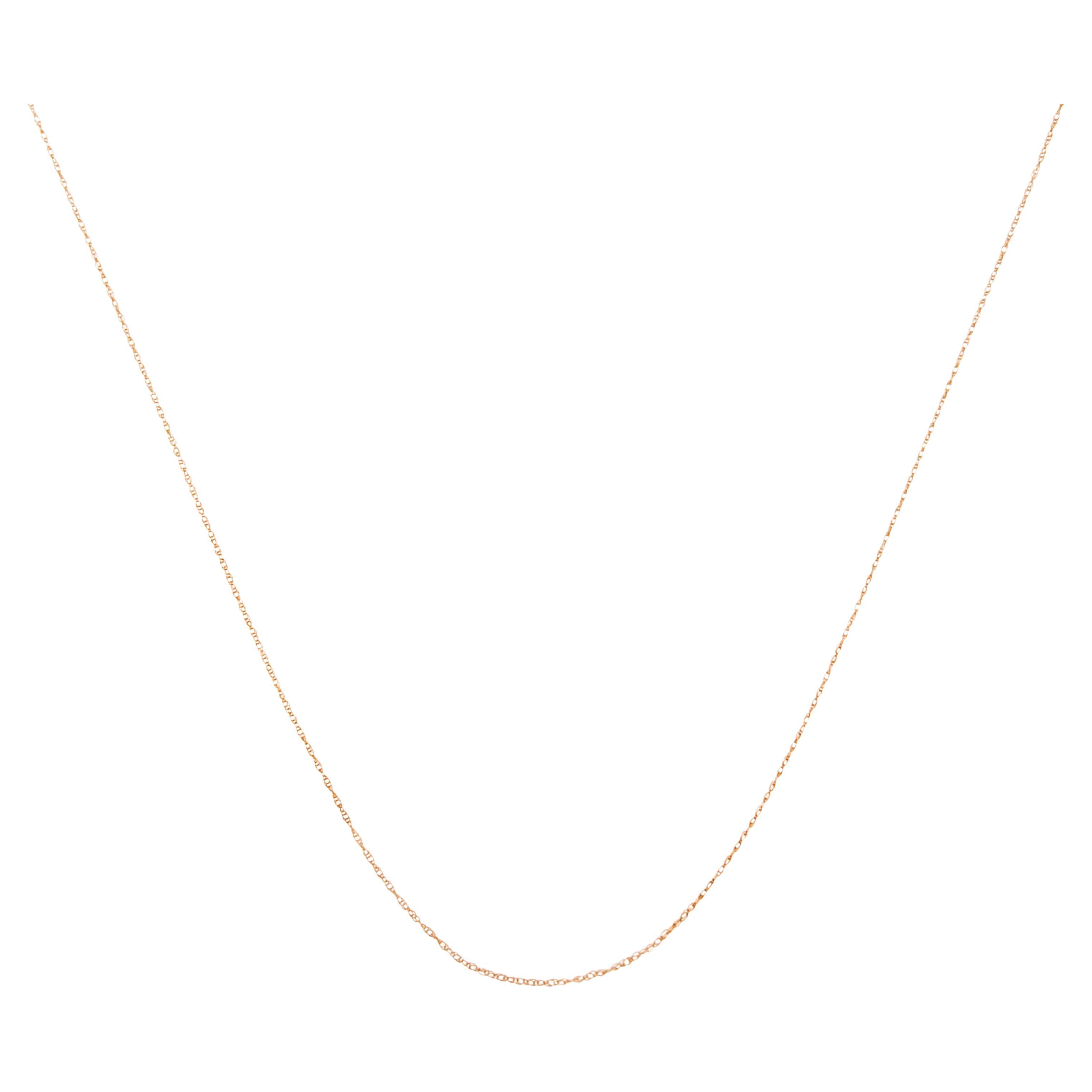 Massive Unisex-Seilkettenkette, Halskette, 10 Karat Roségold, schlank und lebhaft