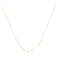Used Solid 10K Rose Gold Slim and Dainty Unisex Rope Chain Necklace, Chain