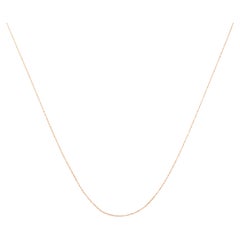 Solid 10K Rose Gold Slim and Dainty Unisex Rope Chain Necklace, Chain