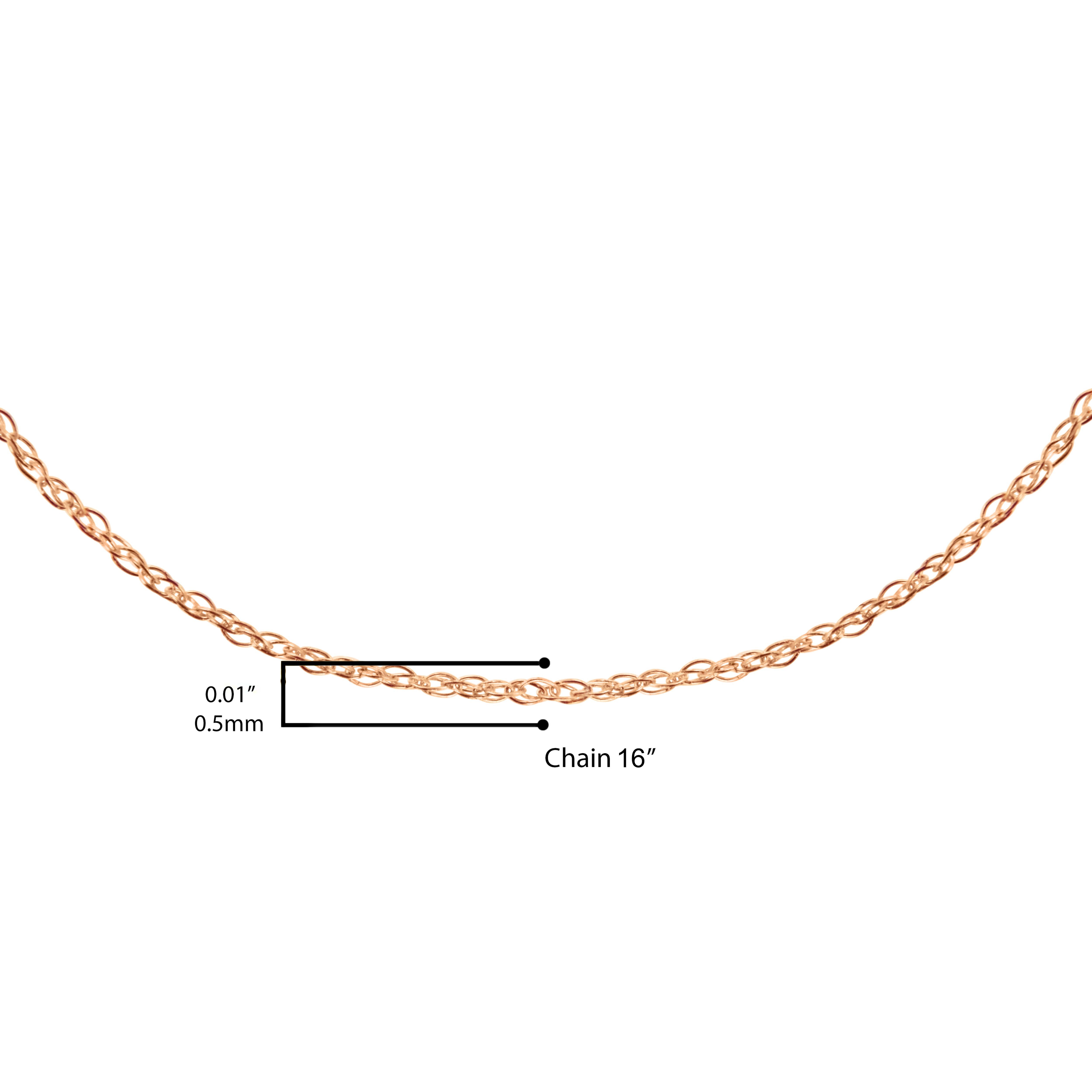 Contemporary Solid 10K Rose Gold Slim and Dainty Unisex Rope Chain Necklace For Sale