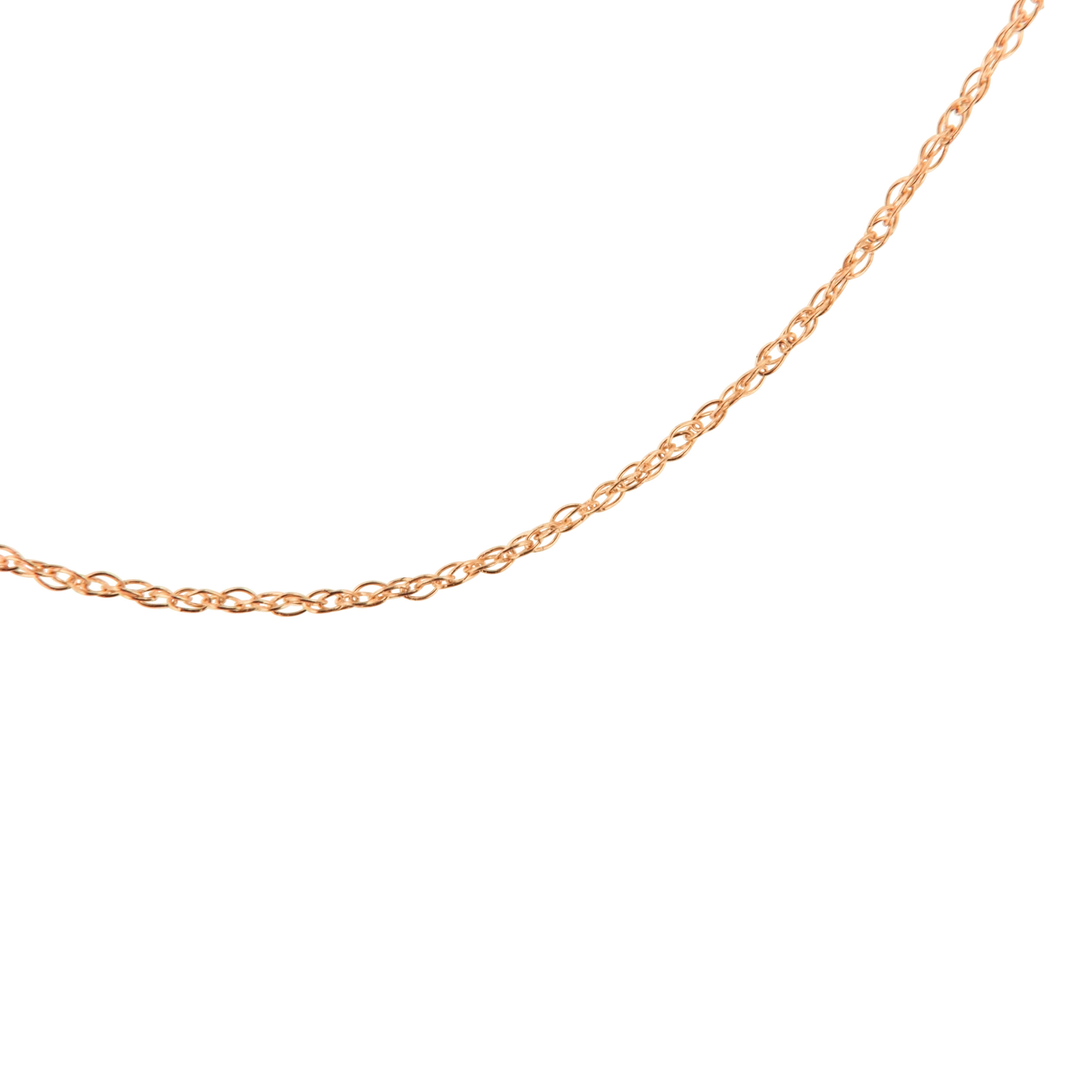 Collana a corda unisex sottile e delicata in oro rosa massiccio 10K In condizioni Nuovo a New York, NY