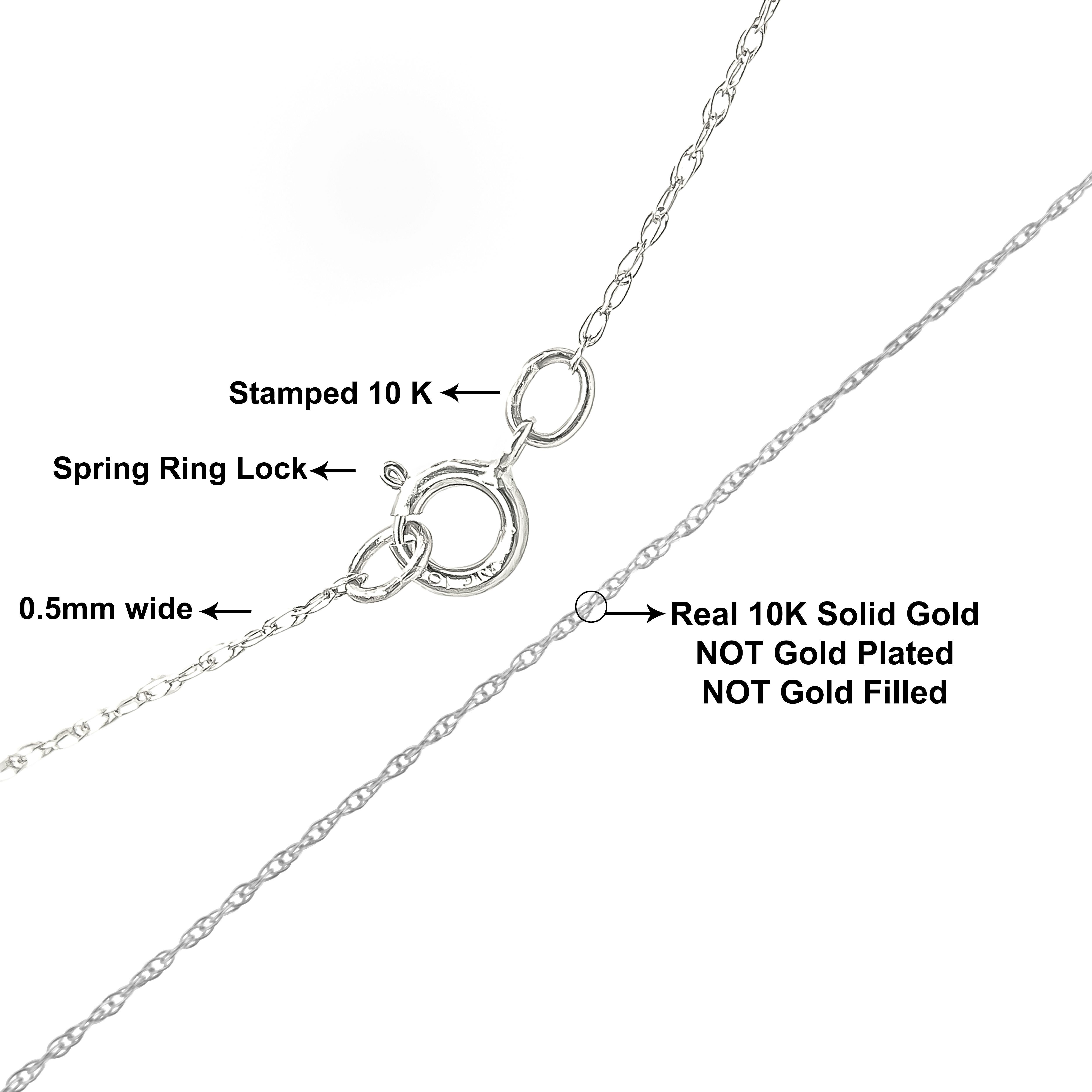 Presenting a feminine classic: a simple and dainty 10K white gold rope chain, available in your choice of 16, 18 or 20 inches. This thin, 1/2-millimeter wide chain fastens securely with a standard spring ring clasp. It can replace most chains and is