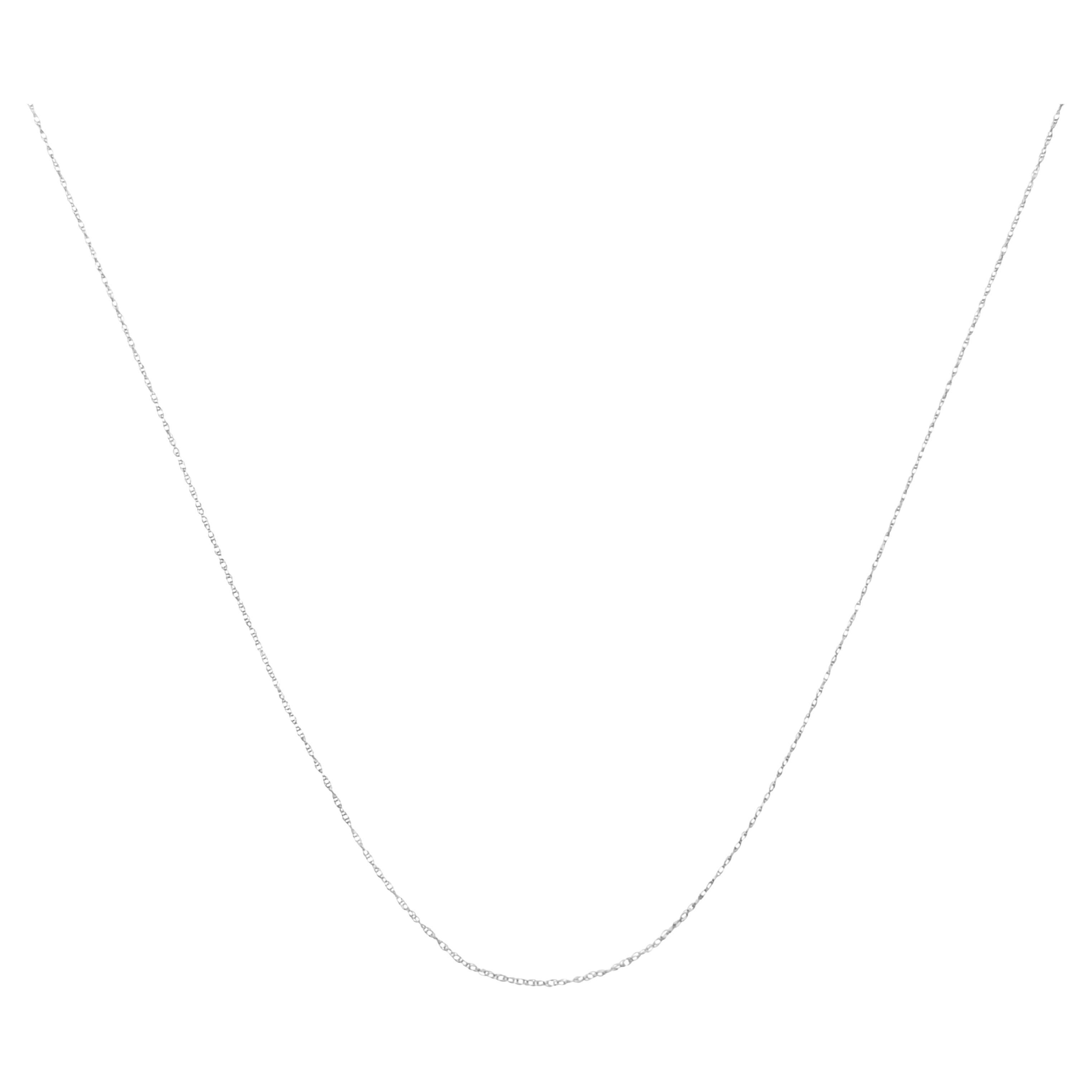 Solid 10K White Gold 0.5mm Rope Chain Necklace, Unisex Chain For Sale