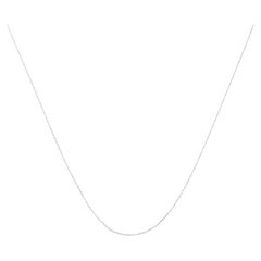 Used Solid 10K White Gold 0.5mm Rope Chain Necklace, Unisex Chain