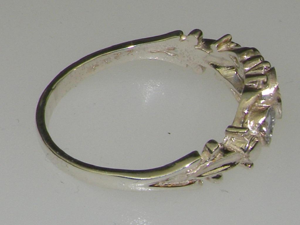 For Sale:  Solid 10k White Gold Natural Tanzanite Womens  Trilogy Ring Customizable 5