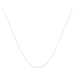 Solid 10K White Gold Slim and Dainty Unisex Rope Chain Necklace Chain