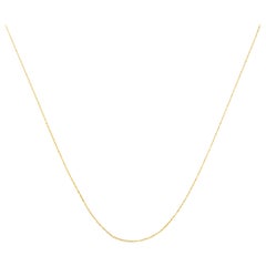 Solid 10K Yellow Gold 0.5MM Unisex Rope Chain Necklace