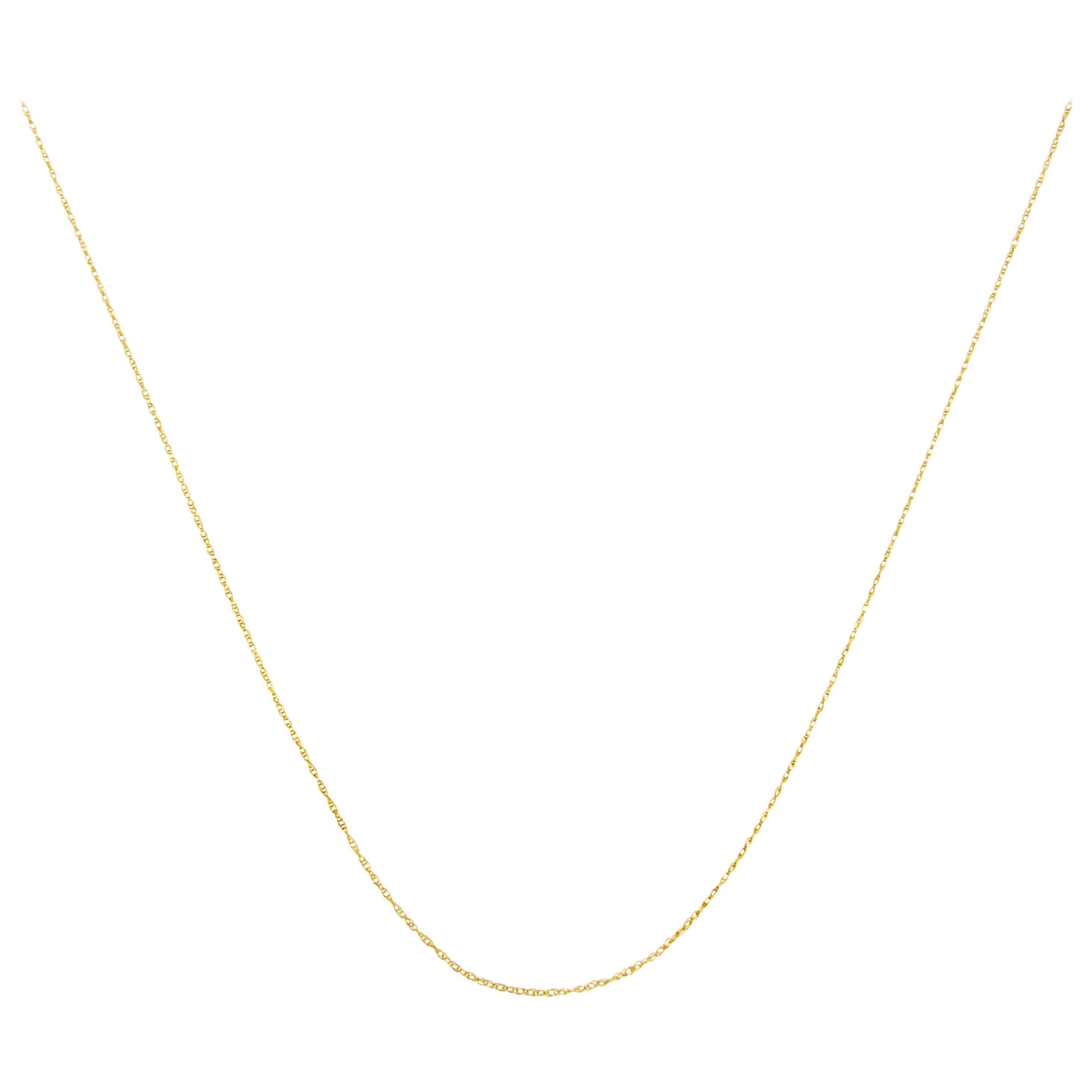 Collier unisexe en or jaune 10K avec chaîne en corde