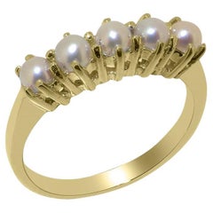 Solide 10k Gelbgold Perle Frauen Eternity Ring anpassbar