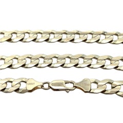 Solid 10k Yellow Gold Polished Finish 22" Wide Curb Cuban Link Chain Necklace