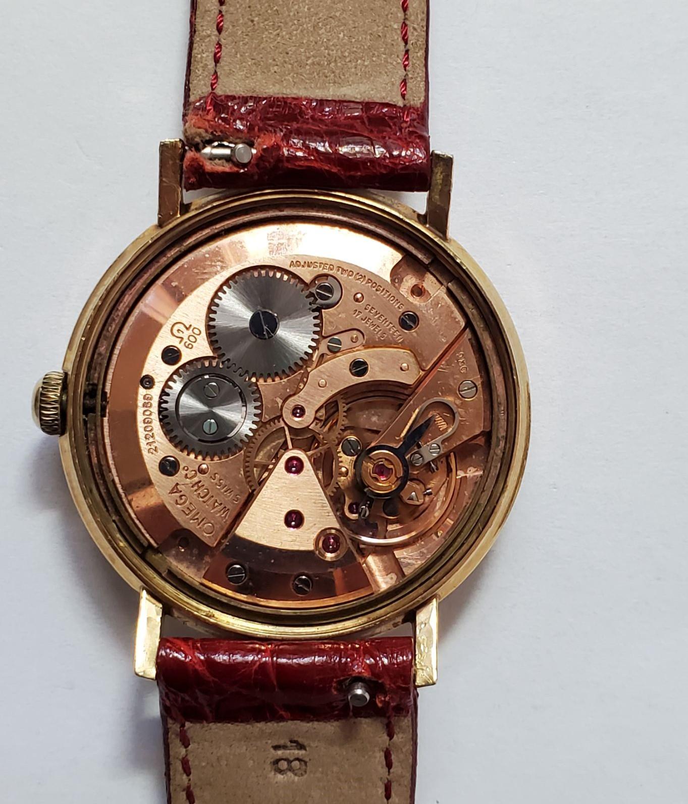 Solid 14 Karat Gold Omega Watch Automatic Engraved New York Fire Dept Vintage 5
