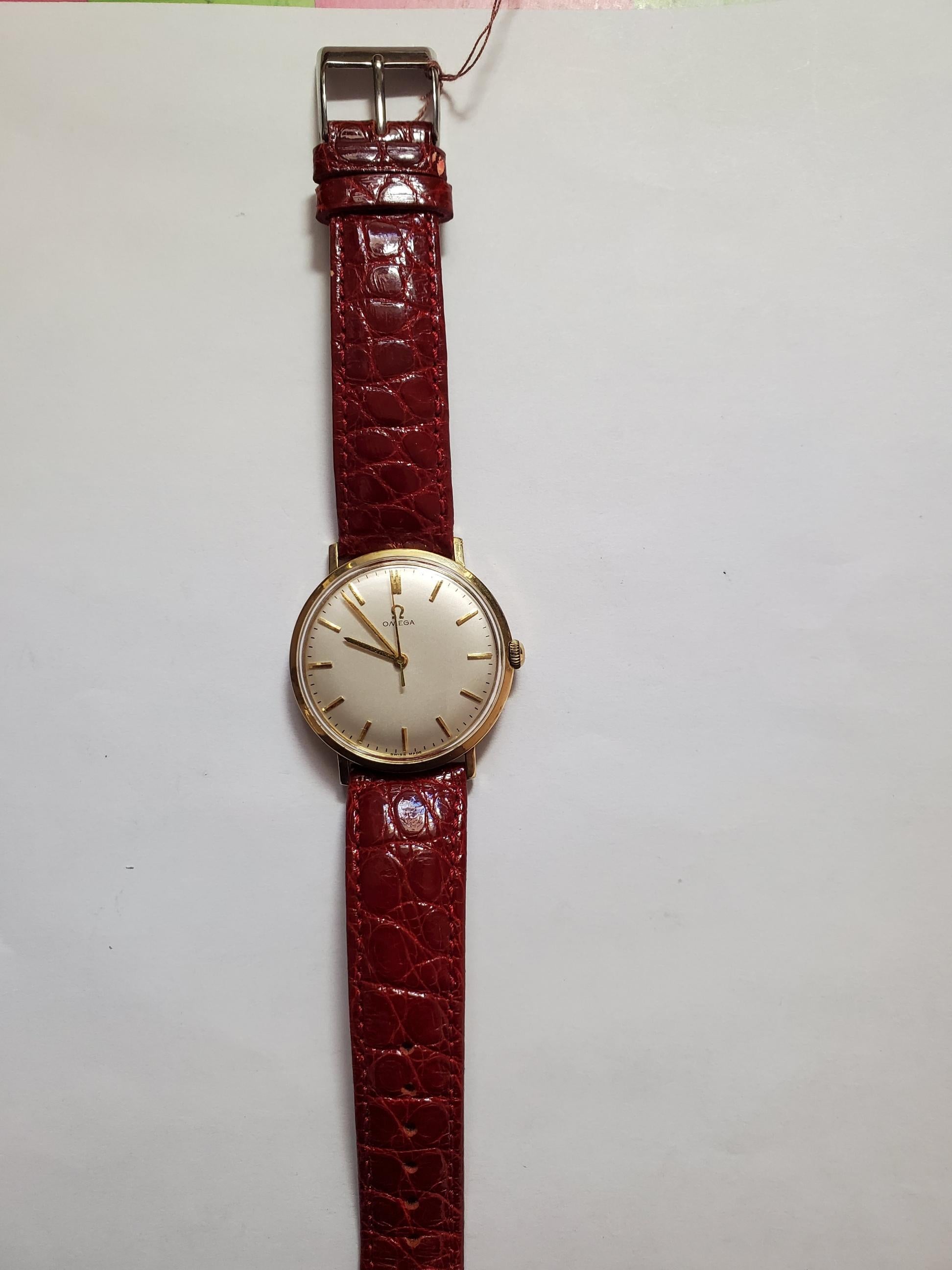 Solid 14 Karat Gold Omega Watch Automatic Engraved New York Fire Dept Vintage 7