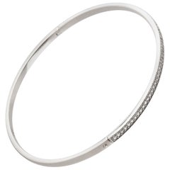 Solid 14 Karat White Gold Closed Bracelet With 65 (0, 33 Carat Total) Diamonds