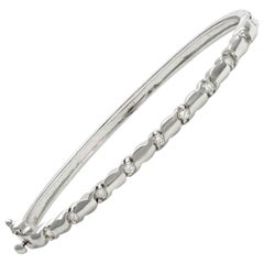 Solid 14 Karat White Gold Natural Diamond Bracelet