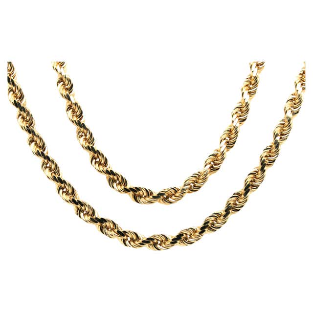 4 Millimeters Rope Chain Yellow Gold Rope Chain For Sale at 1stDibs