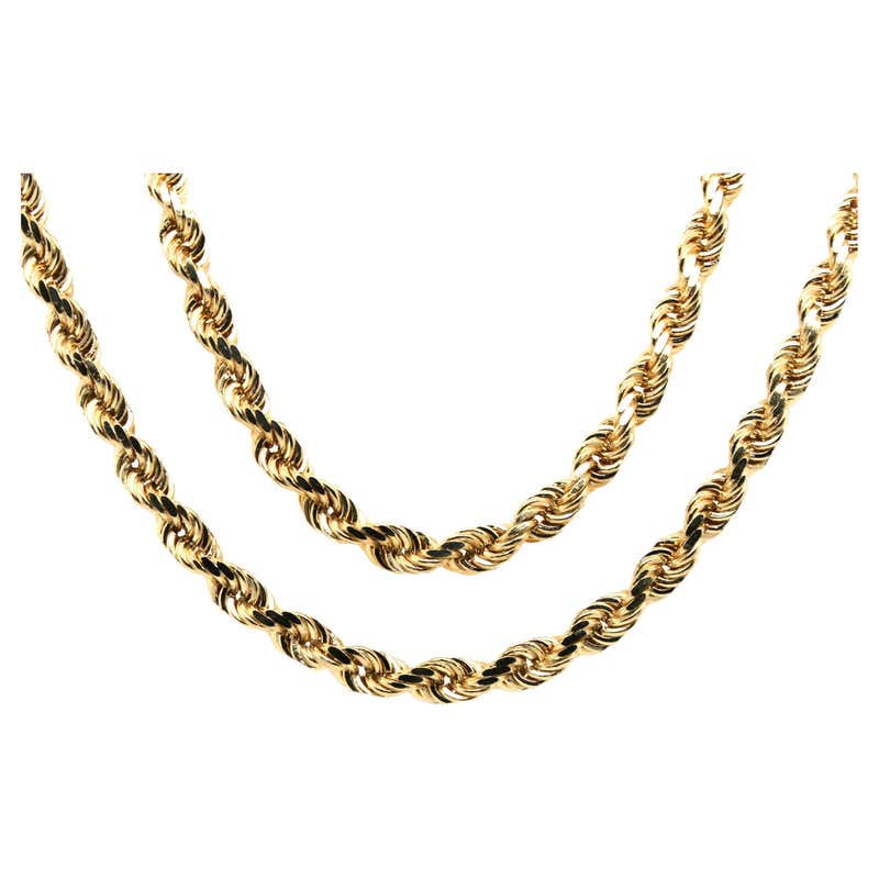 3m Rope Chain 14k Yellow Gold 15.6g Solid 3mm Rope Chain Necklace 18