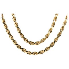 Solid 14 karat yellow gold 4mm rope chain necklace