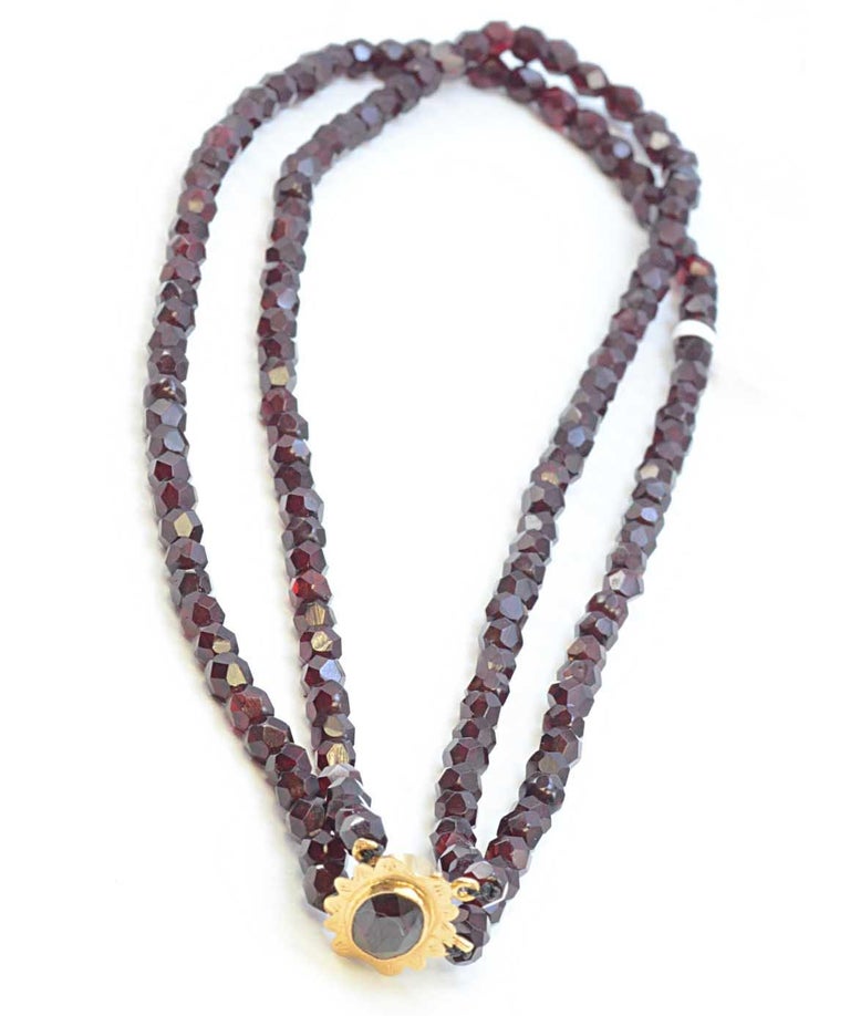 Solid 14 Karat Yellow Gold Antique European Double Strand