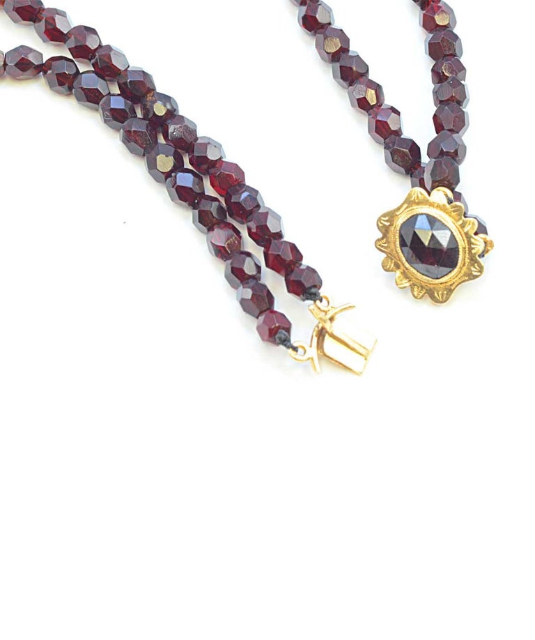 Solid 14 Karat Yellow Gold Antique European Double Strand