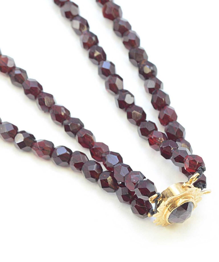 Solid 14 Karat Yellow Gold Antique European Double Strand