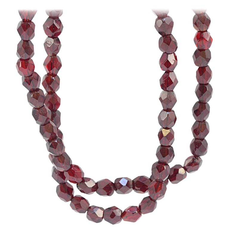 Solid 14 Karat Yellow Gold Antique European Double Strand